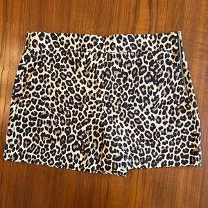Zara Woman Leopard Print Structured Shorts — Size XL — New Without Tags